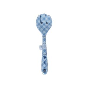 Dolly Parton Salad Serving Fork and Spoon Blue Check Butterfly New #799,800